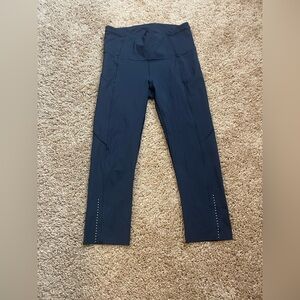 Black Cropped Leggings with Stud Detail